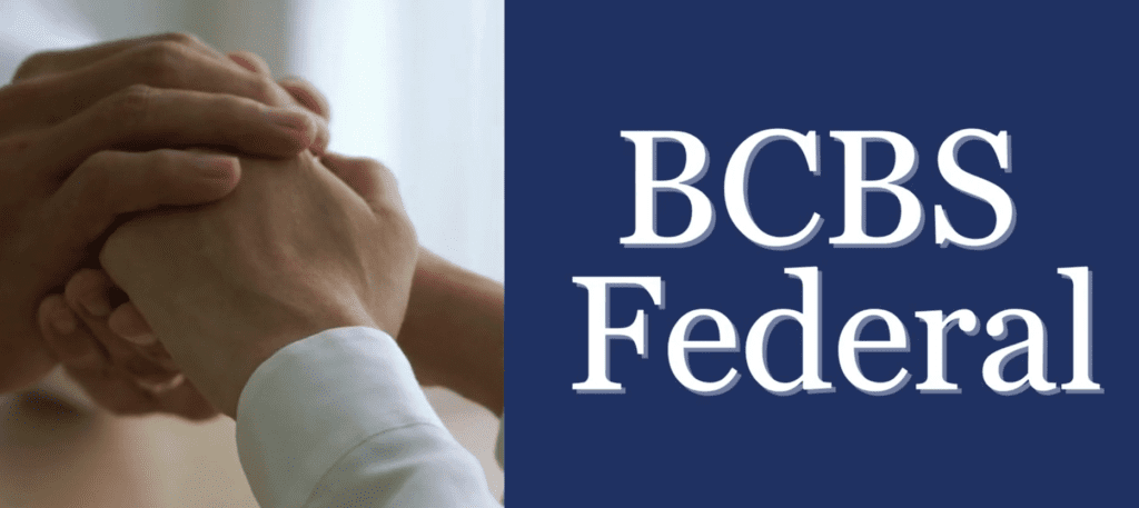 BCBS Federal In With On A Blue Background